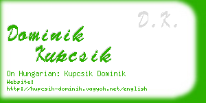 dominik kupcsik business card